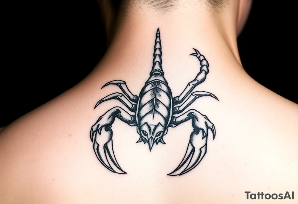 A mysterious scorpion neck tattoo tattoo idea