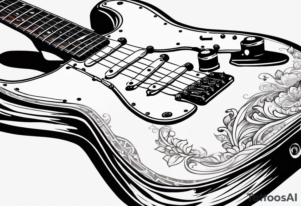 retro fender strat tattoo idea