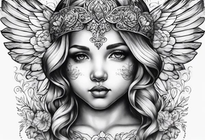 cherub tattoo her body tattoo idea