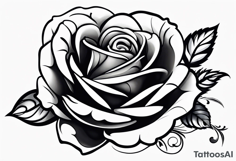 Rose stencil tattoo idea