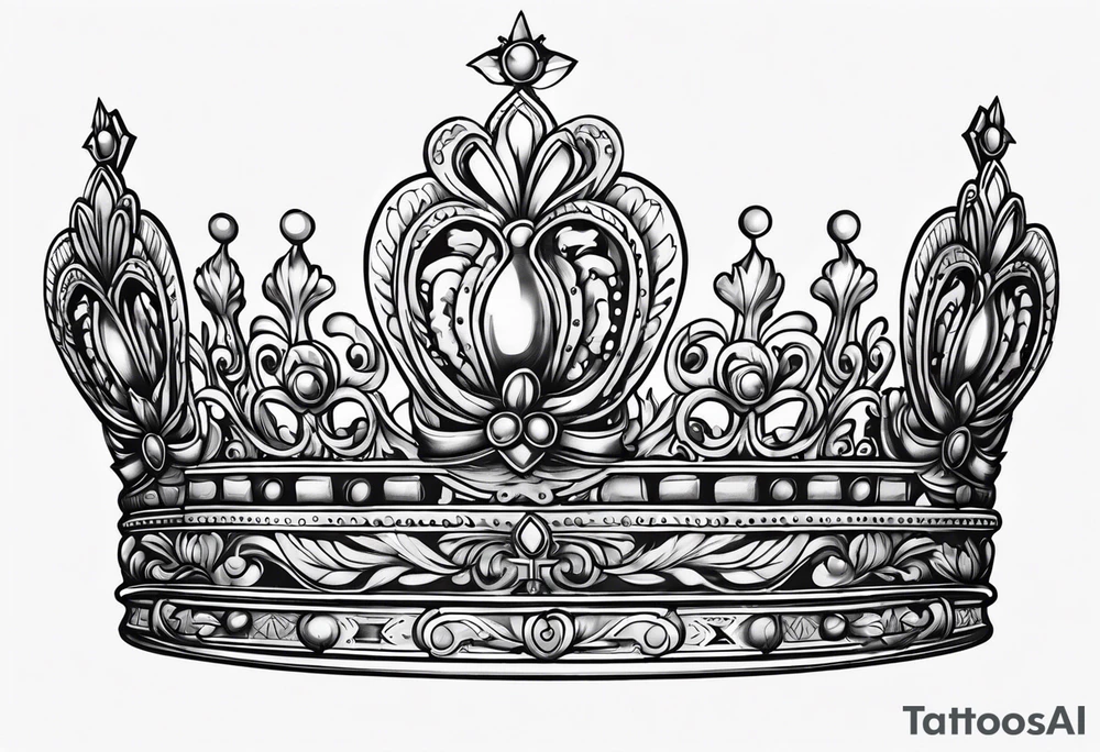 French crown tattoo idea