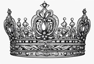 French crown tattoo idea