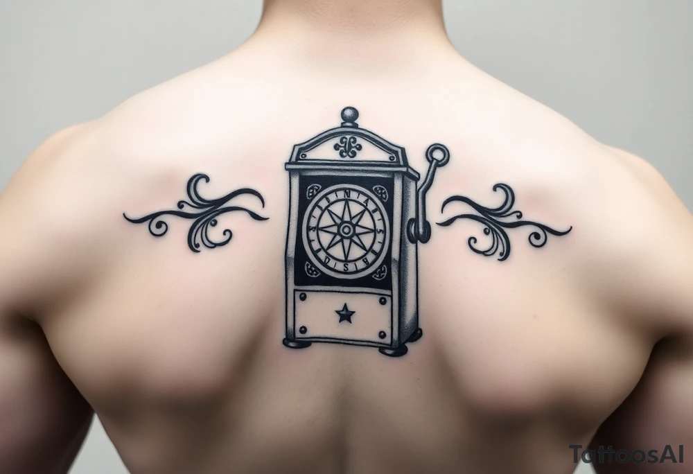 Slot machine with a compass tattoo idea