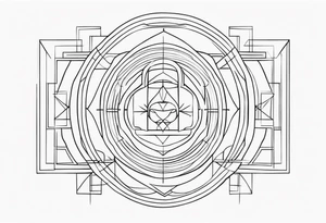 Geometric abstract tattoo, buddhism inspired tattoo idea