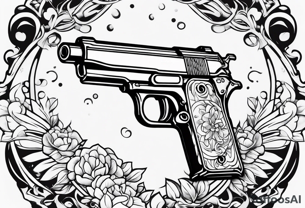 Nuka Cola gun simple tattoo idea