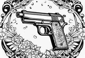 Nuka Cola gun simple tattoo idea