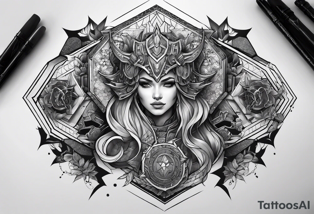 hexagon valkyrie tattoo idea