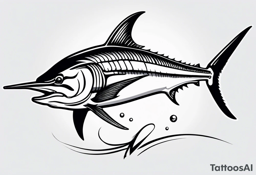 blue marlin tattoo idea