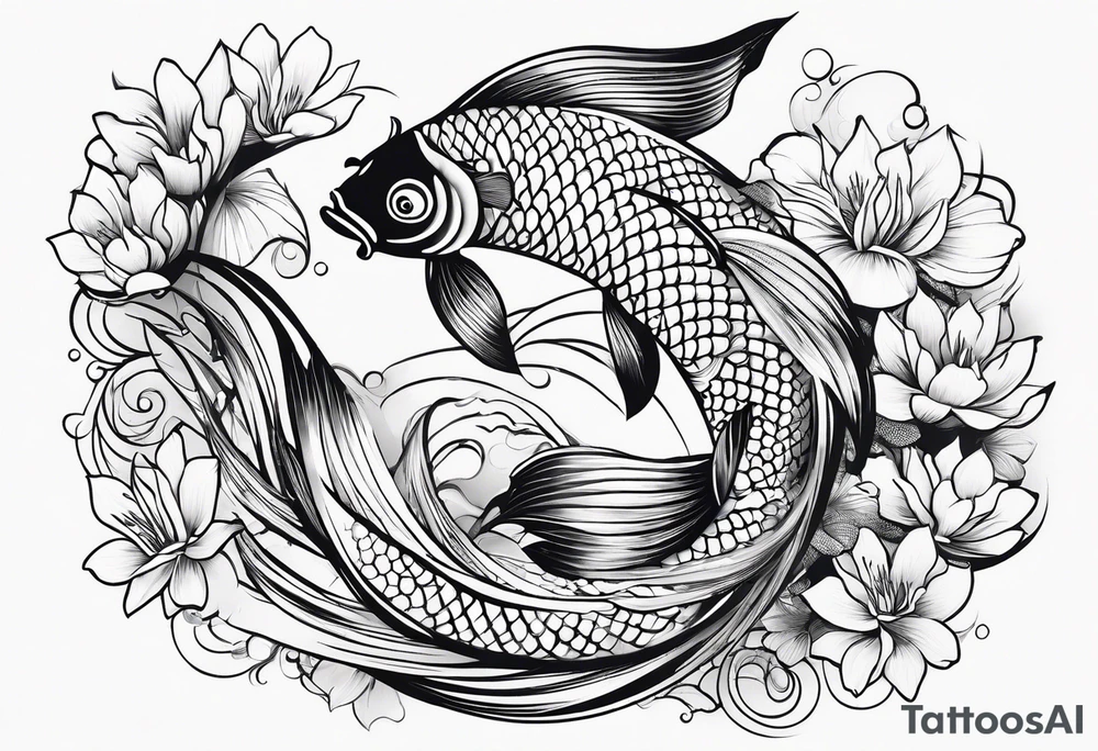 koi fish, in pond tattoo idea