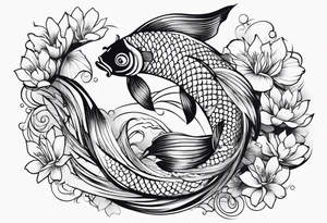 koi fish, in pond tattoo idea