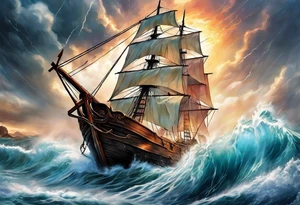 Jesus calming the storm tattoo idea
