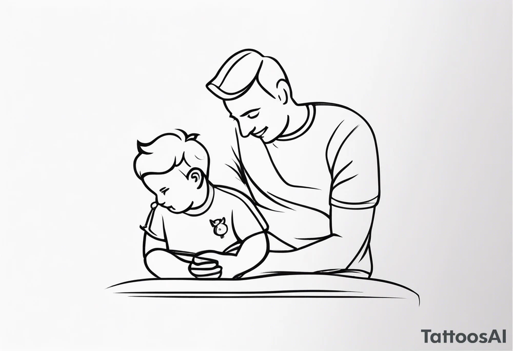 Father son simple tattoo idea