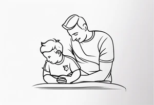 Father son simple tattoo idea