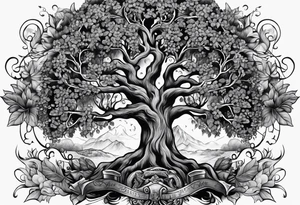 Family tree with the names Kyle Peter Lori tattoo idea