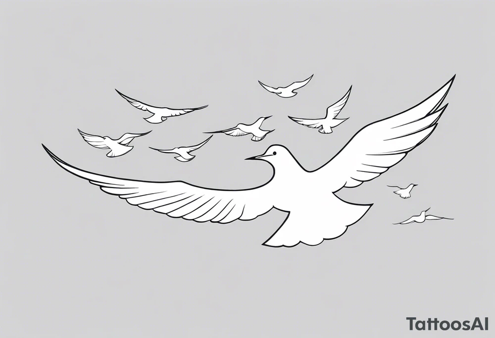 A flock of birds in flight tattoo idea