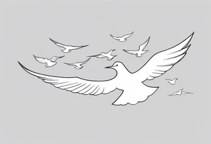 A flock of birds in flight tattoo idea