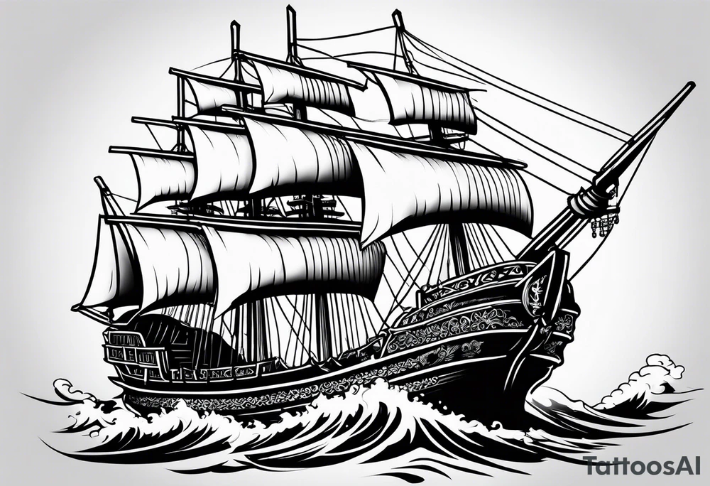 Chinese junk ship tattoo idea