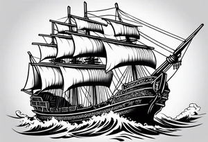 Chinese junk ship tattoo idea