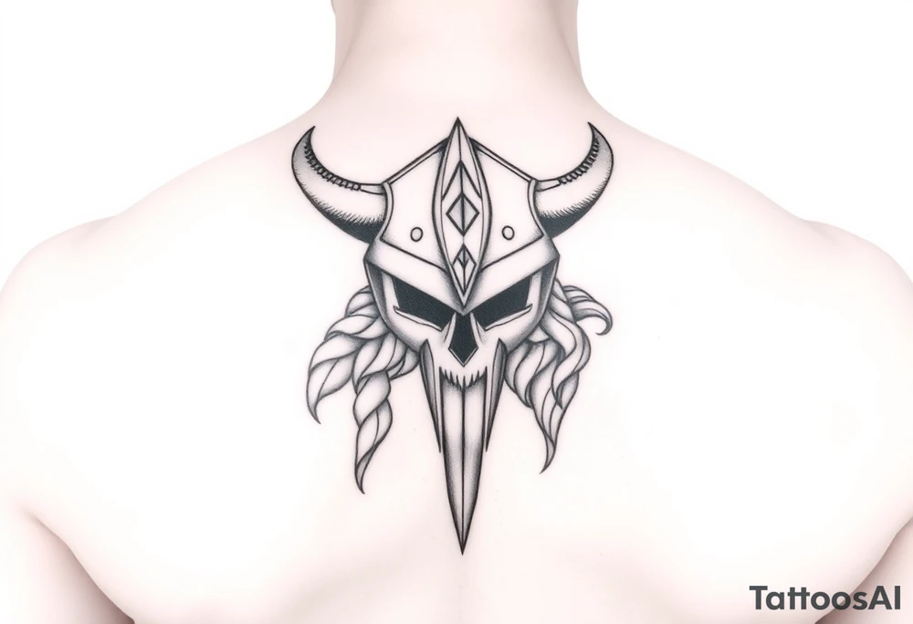 Larhe vikings helmet tattoo idea