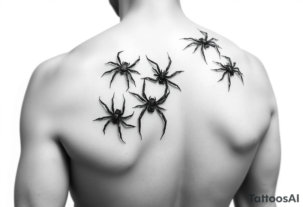 Spiders crawling down arm tattoo idea