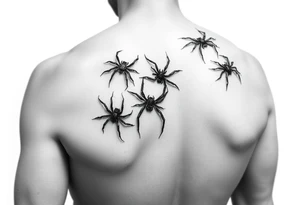 Spiders crawling down arm tattoo idea