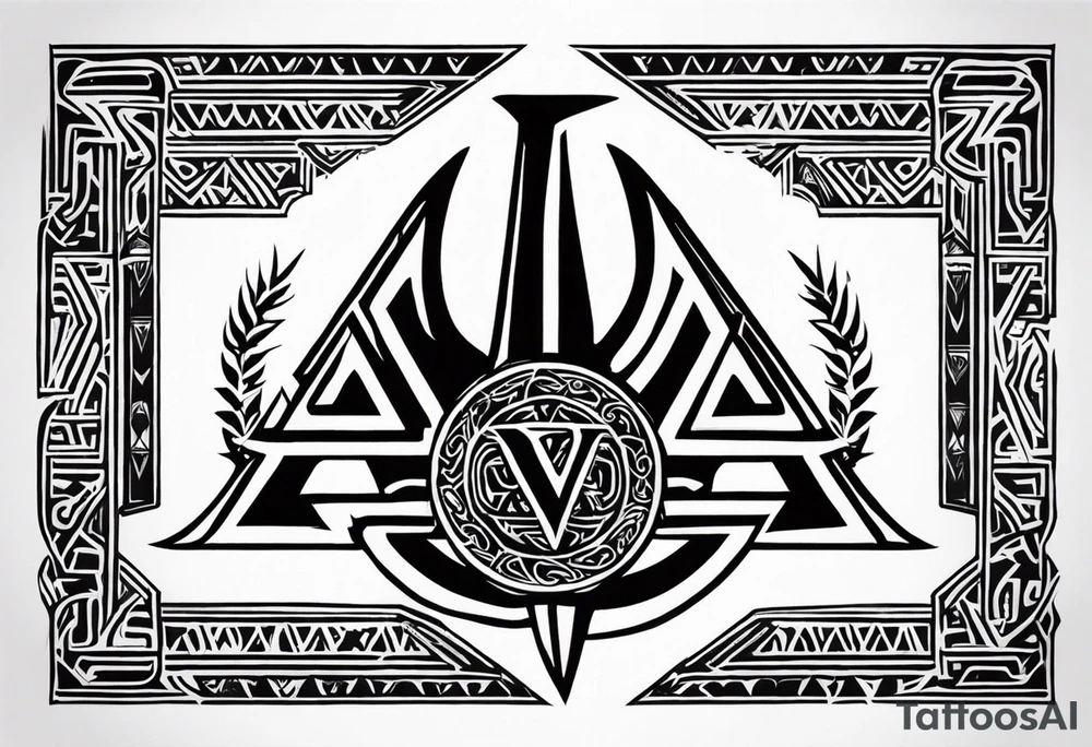 Valhalla sword shield axe Valknut  tribal tattoo idea