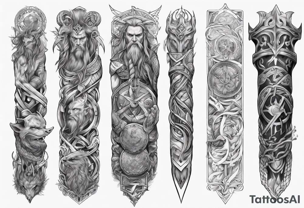 norse
 arm sleeve tattoo idea