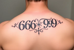 Meaningful memorial tattoo for grandparents with numbers 6669 and 9696 tattoo idea