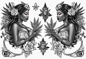 Black Goddess of sativa tattoo idea