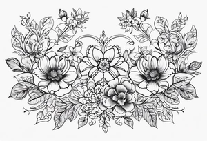 ornaments of flowers tattoo idea