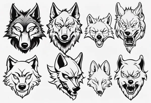 wolf head tattoo idea