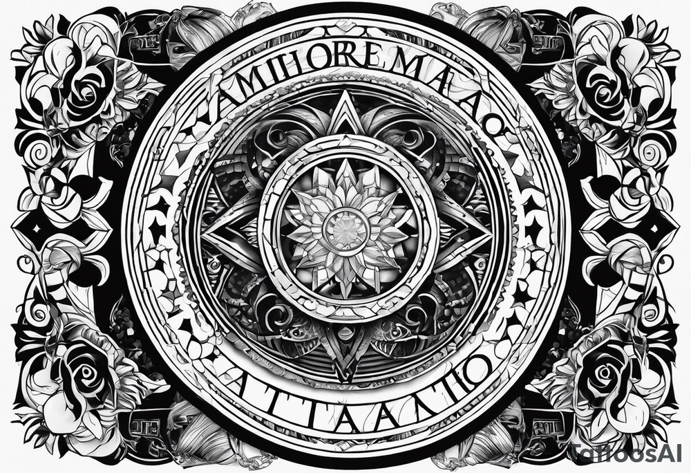 circle with the text Oscar Embla Emil tattoo idea