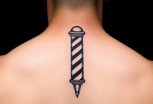 Minimalistic barber pole tattoo idea