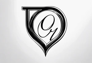 Picture of the letter I within a heart to represent oneself tattoo idea