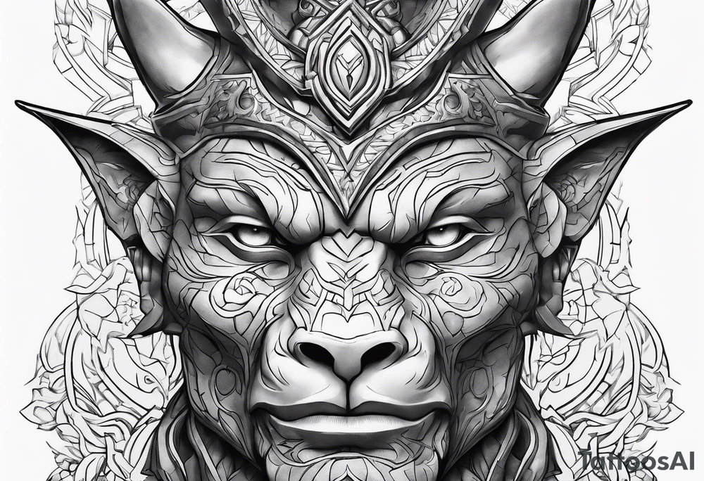 Alakazam statue tattoo idea