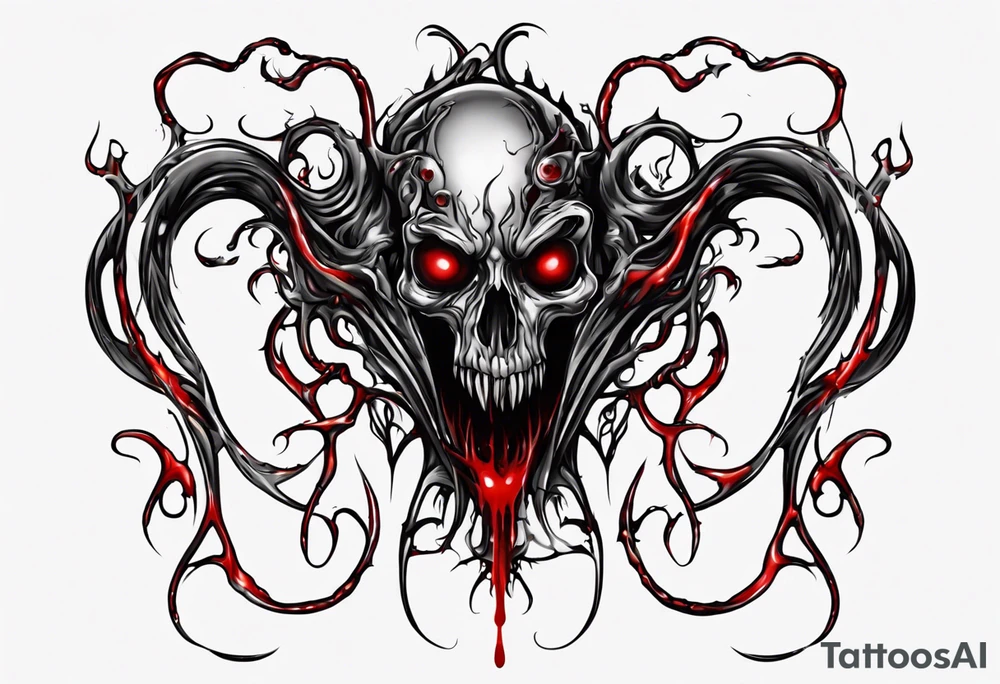 Blood
Tendrils
Black
Pattern
Horror tattoo idea