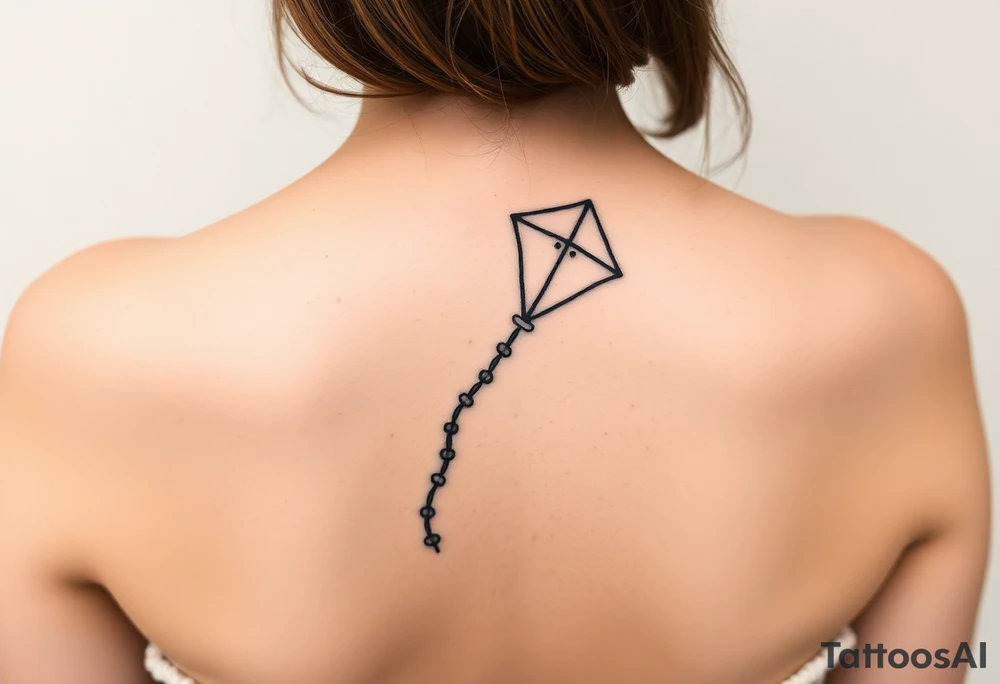 hand letting go kite tattoo idea