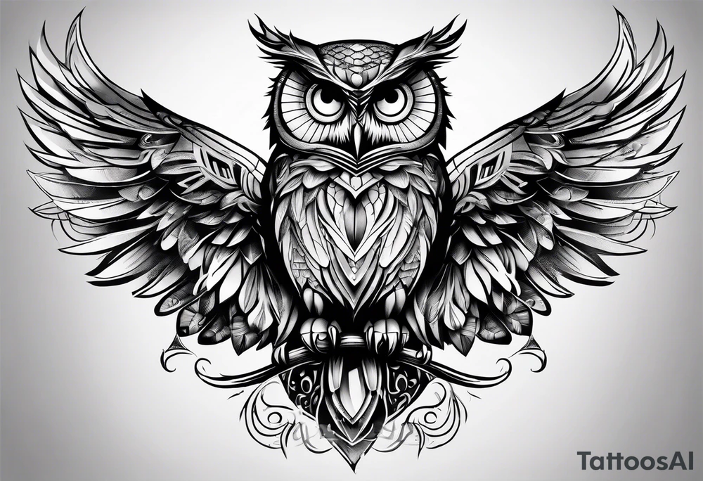 Majestic owl tattoo idea