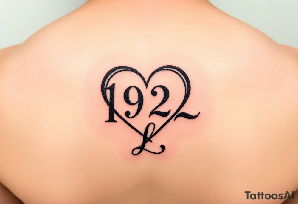 Heart with 192 in the middle and a L connected to the end of teh heart tattoo idea
