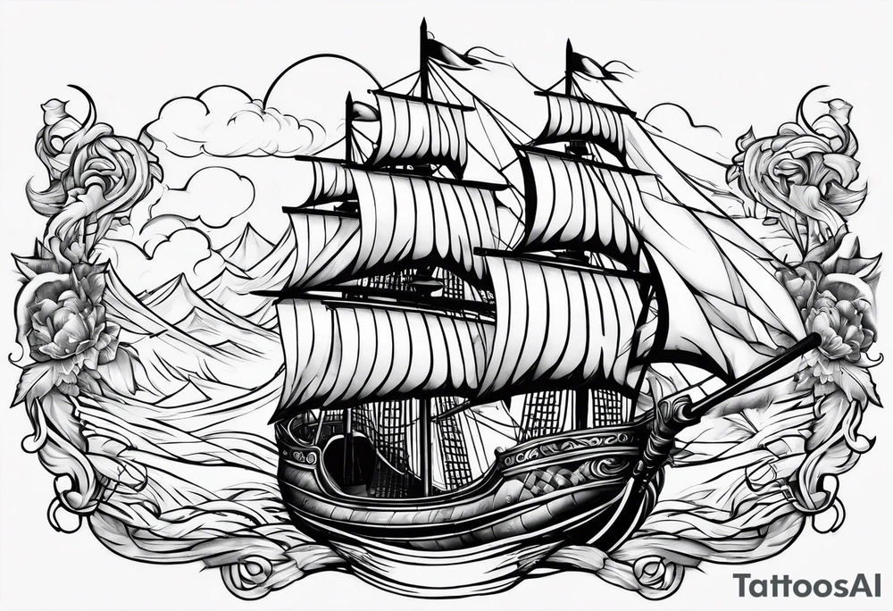 Valhalla sword ship tattoo idea