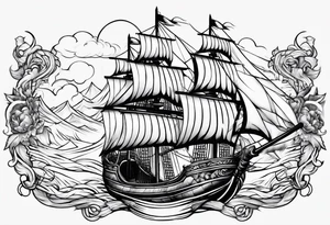 Valhalla sword ship tattoo idea