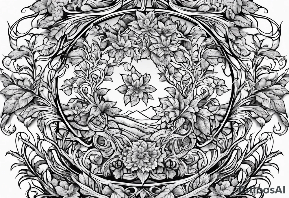 Vines branches tattoo idea