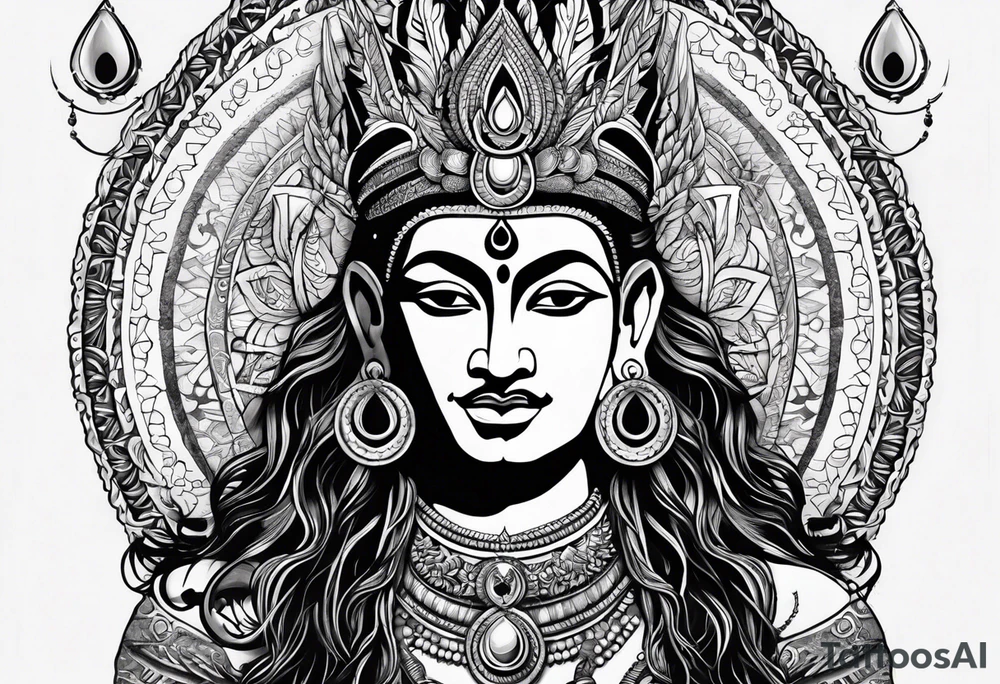 Shiva with chakars and mandela tattoo idea