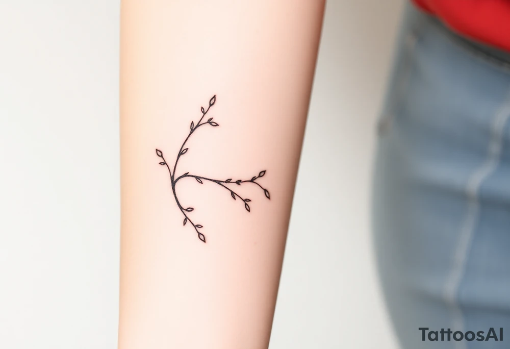 vines with branch off tattoo idea