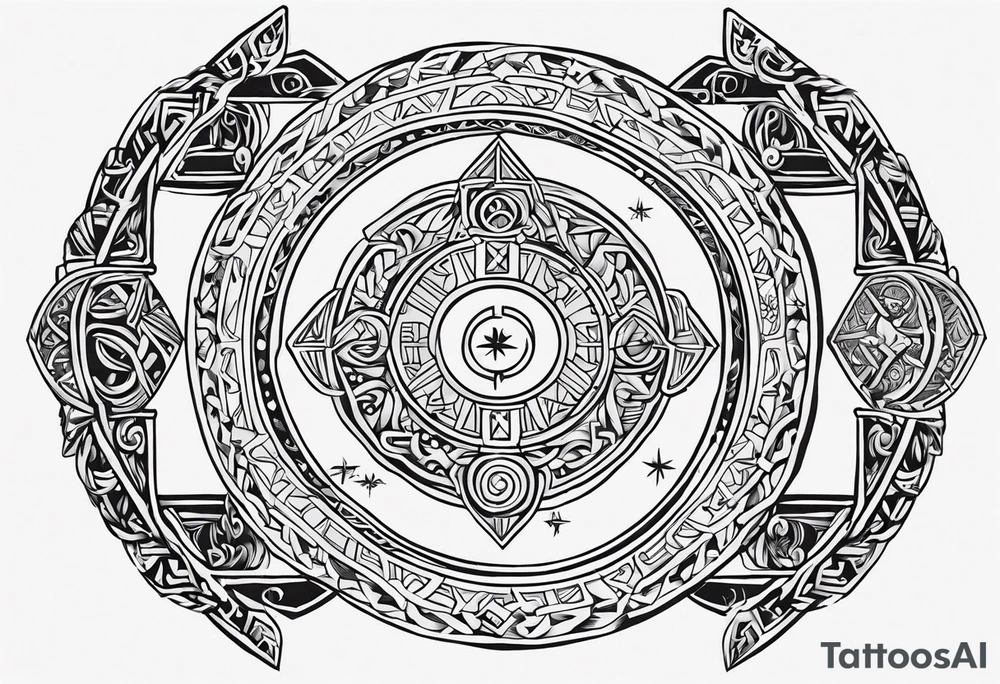 Slavic symbols, runes and worlds tattoo idea