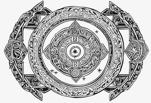 Slavic symbols, runes and worlds tattoo idea