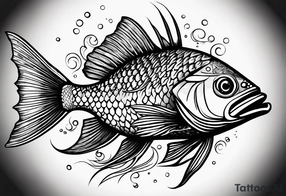 Fish made out of the Forrest eating earth tattoo idea