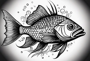 Fish made out of the Forrest eating earth tattoo idea