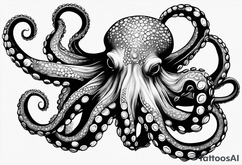 octopus with neon Blue suckers tattoo tattoo idea