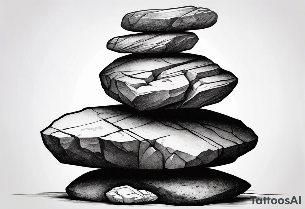 A stack of rocks balancing on top of each other tattoo idea